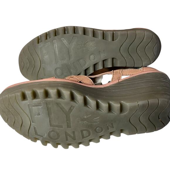 Fly London Yadi Wedge Sandals‎ in Rose EUC Size 39 / 8 -8.5 - Picture 7 of 15